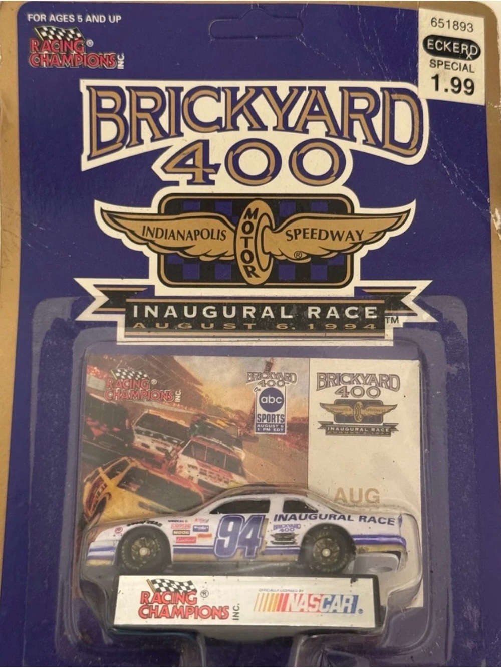 Racing Champions Brickyard 400 Inaugural Race August 6 1994 #94 NASCAR